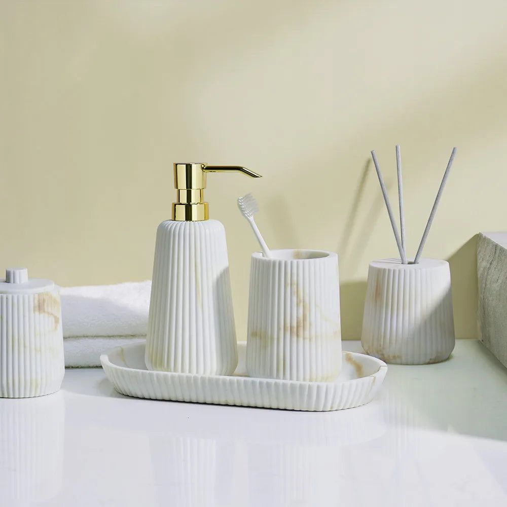 Luxurious Marble Bathroom Accessories Set: A Stylish Addition to Your Bathroom Decor