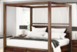 King Size Wooden Canopy Bed Frame