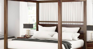 King Size Wooden Canopy Bed Frame