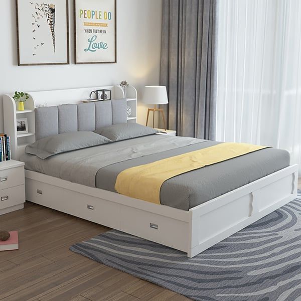 Maximize Bedroom Space with a Stylish Queen Platform Bed Featuring Convenient Storage Drawers