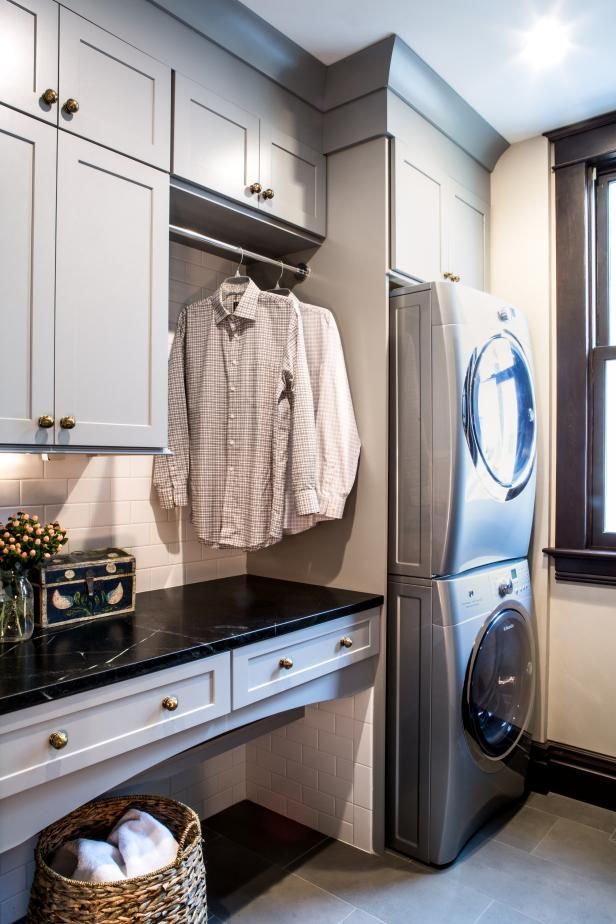 Laundry Room Cabinets With Hanging Rod