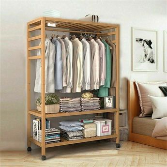 Maximize Your Wardrobe Space with a Wooden Clothes Rack and Shelves