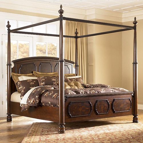 King Size Wooden Canopy Bed Frame