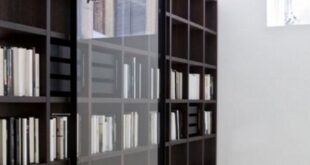 Modern Black Bookshelf With Doors