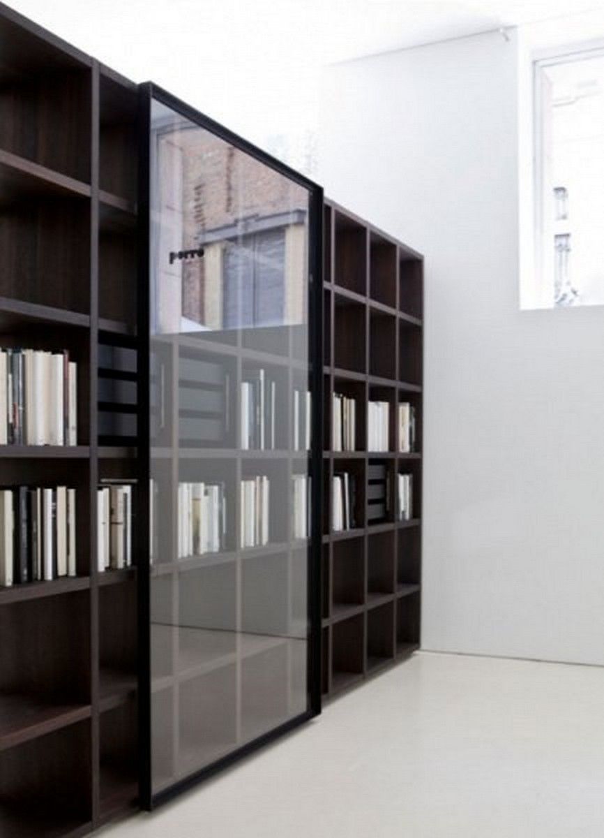 Sleek and Stylish Black Bookshelf with Doors: A Modern Addition to Your Home Decor