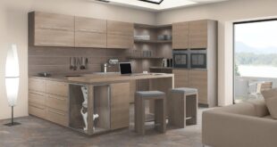 Modern Wood Grain Kitchen Cabinets