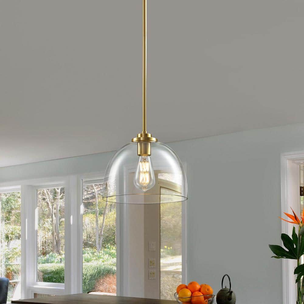 Stylish Clear Glass Pendant Lights Illuminate Your Kitchen Island