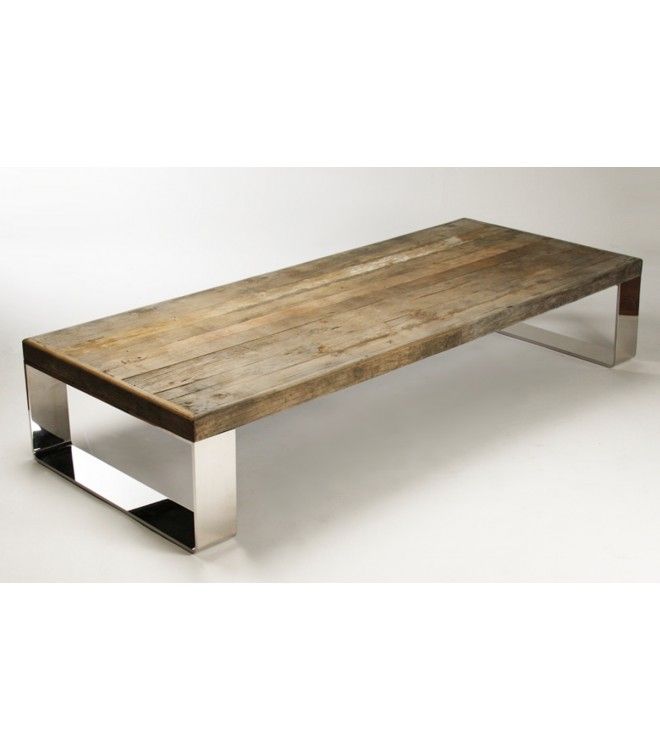 Stylish Reclaimed Wood Coffee Table With Sleek Metal Legs