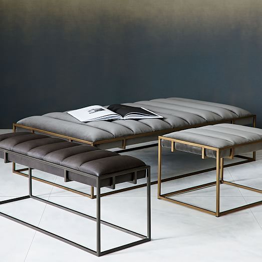 Stylish Rectangle Leather Ottoman Coffee Table for Your Living Room