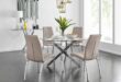 Modern Round Glass Dining Table Set