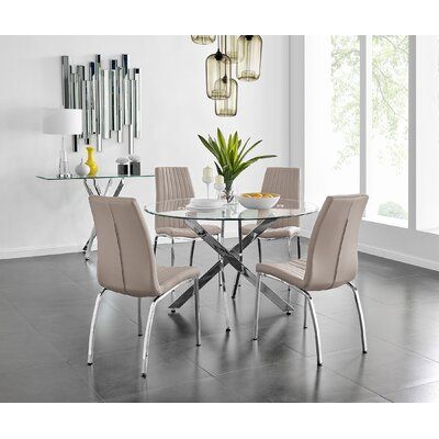 Stylish Round Glass Dining Table Set for Contemporary Interiors