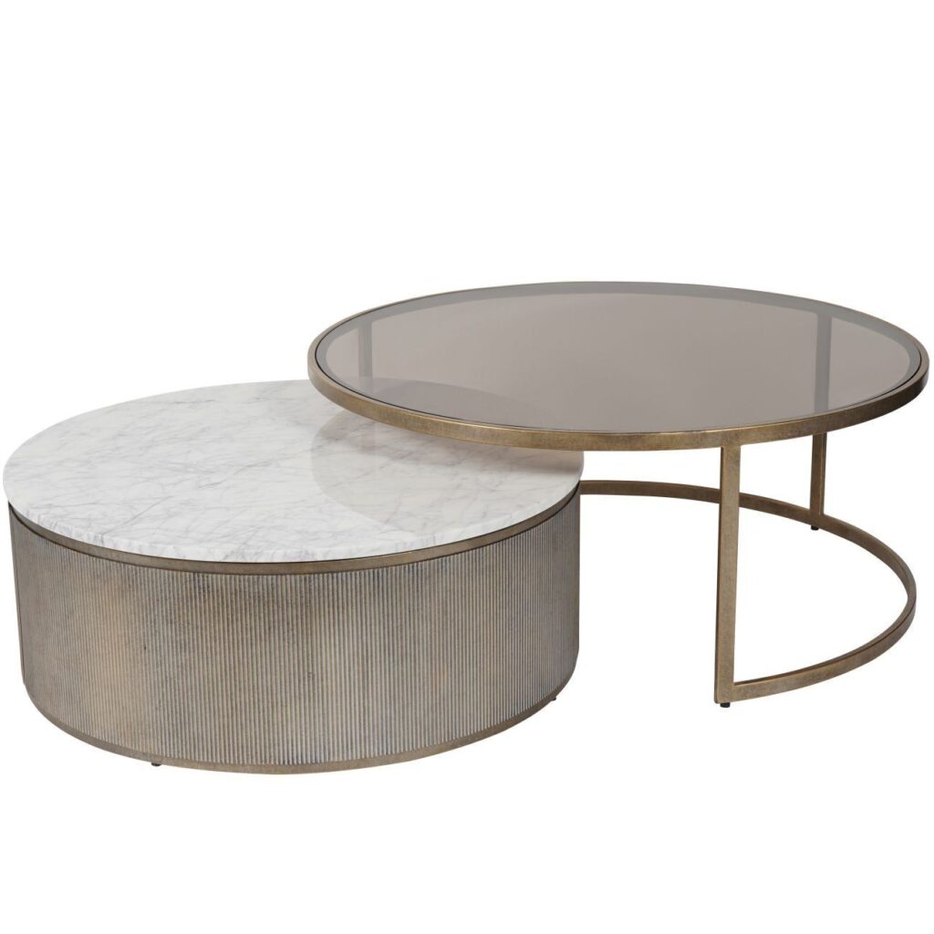 Round Nesting Tables Marble Top