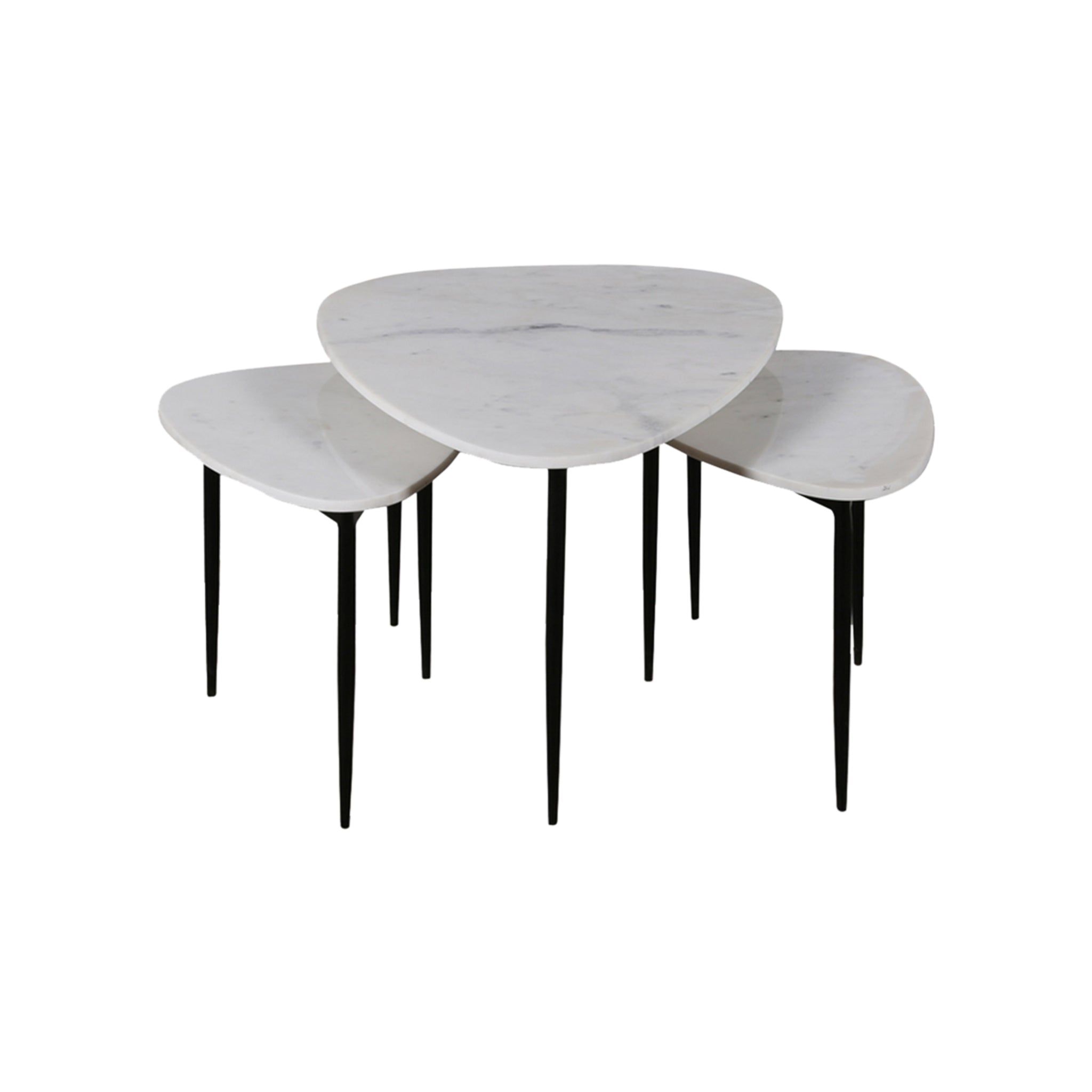 Stylish and Functional Round Nesting Tables with Marble Tops for Your Home Décor