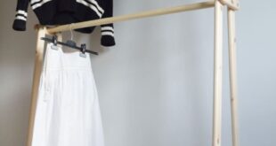 Wooden Clothes Rack With Shelves