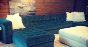 Teal Leather Sectional Sofa