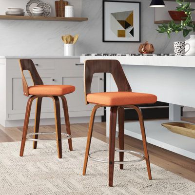 Mid Century Modern Swivel Bar Stools