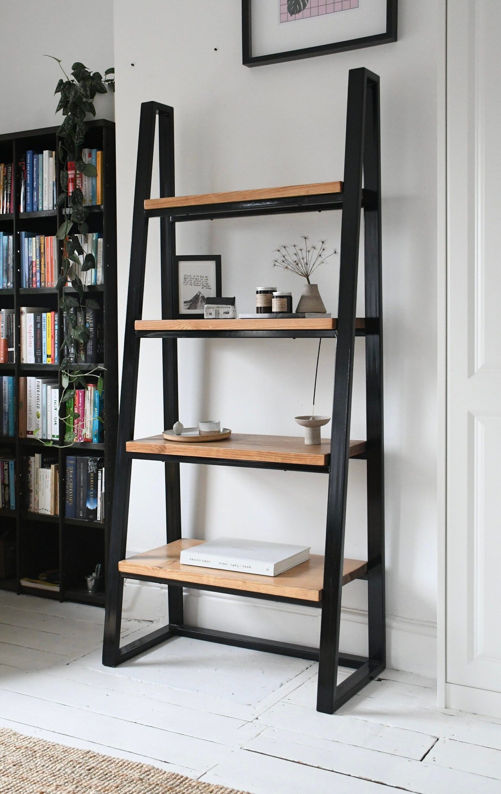 The Beauty of Wood Leaning Ladder Bookcases