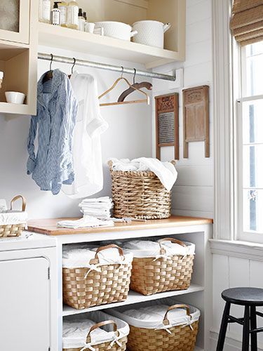 Laundry Room Cabinets With Hanging Rod