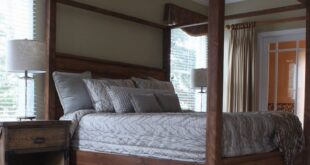 King Size Wooden Canopy Bed Frame