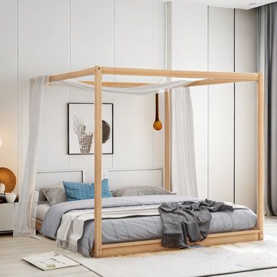 The Majestic King Size Wooden Canopy Bed Frame