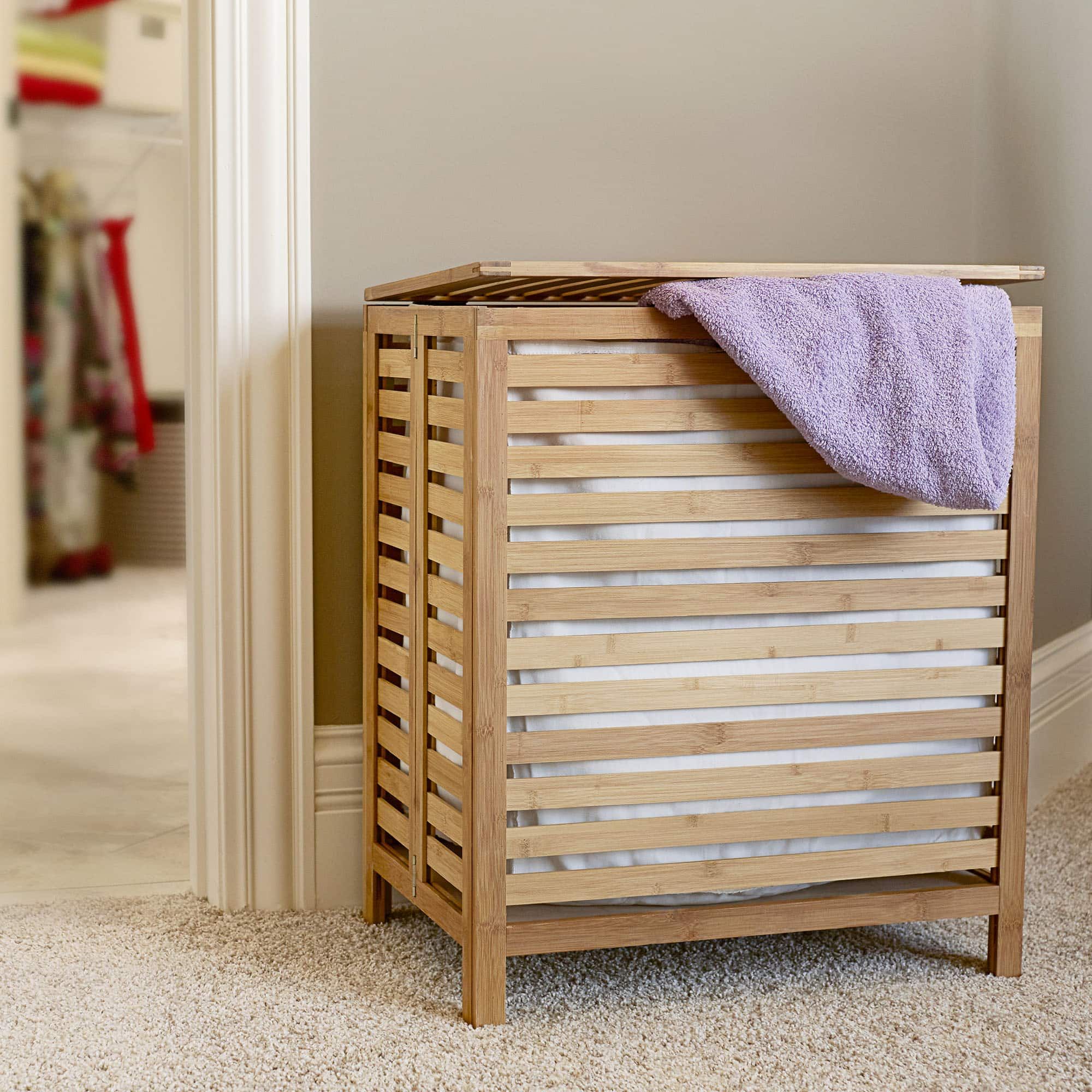 The Rustic Charm of a Wooden Laundry Hamper with a Lid