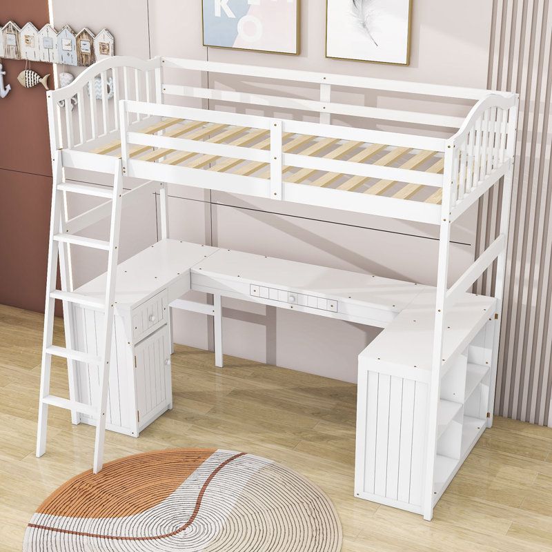 Kids Twin Loft Bed With Storage