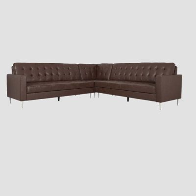 The Timeless Elegance of a Brown Leather Tufted Sectional Sofa