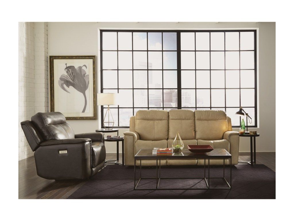 Flexsteel Leather Reclining Sofa