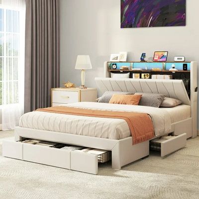 The Ultimate Space-Saving Solution: King Size Platform Bed Frame with Ample Storage