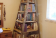 Wood Leaning Ladder Bookcase