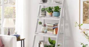 Wood Leaning Ladder Bookcase