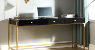 Black Desk With Drawers On Both Sides