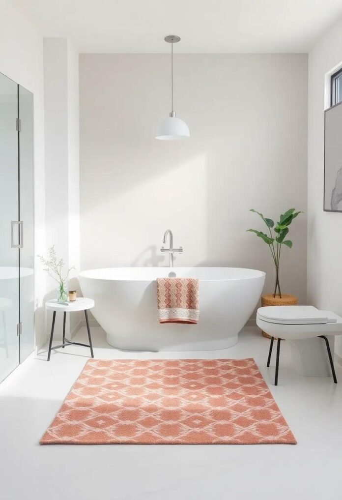 Transform Your Space: Embrace Modern Bathroom Decor with Stylish Patterned Rugs