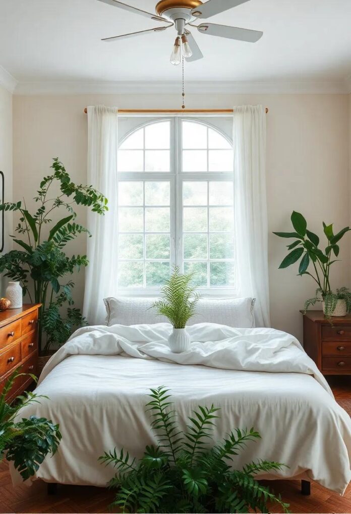 Reviving Charm: How to Style a Vintage Bedroom with Lush Greenery
