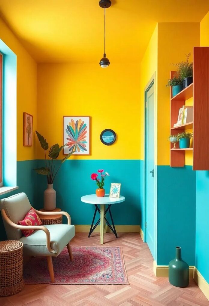 Vibrant Vibes: Transforming Spaces with Eclectic Decor and Bold Painted Walls