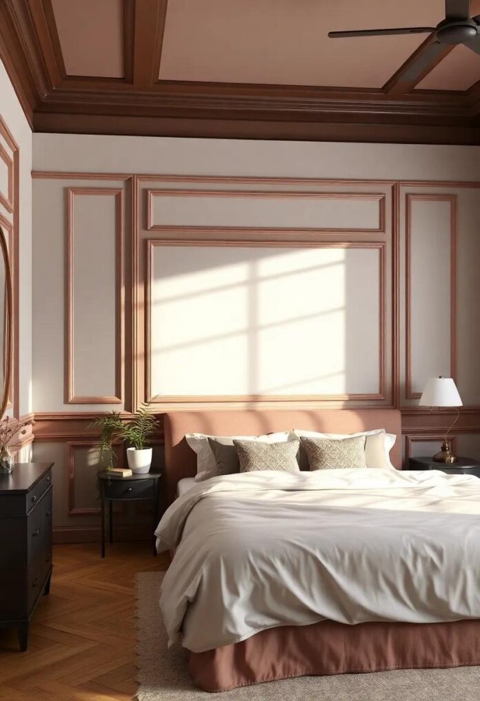 25 Inspiring Bedroom Paint Ideas with Stunning Accent Trims to Transform Your Space