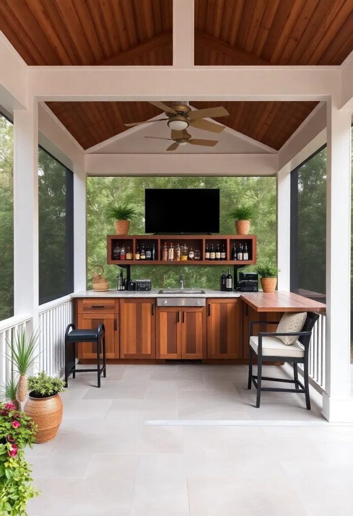 25 Creative Screened Porch Bar Ideas to Elevate Your Outdoor Entertaining Game