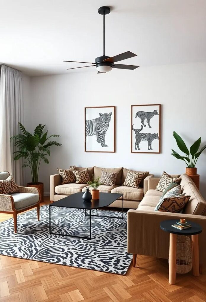 Embrace the Wild: Designing an Eclectic Living Room with Animal Prints