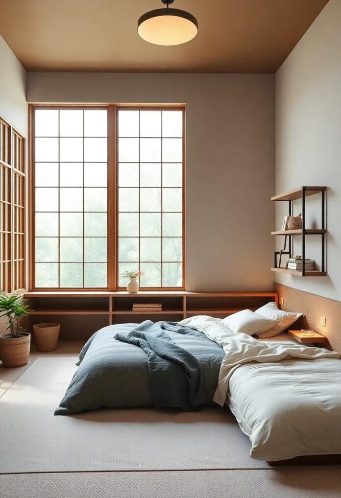 27 Inspiring Ideas for a Japanese Bedroom with Simple Shelving Solutions