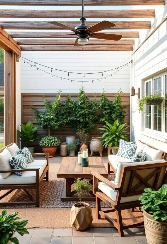 29 Charming Patio Ideas to Enhance Your Rustic Farmhouse Aesthetic
