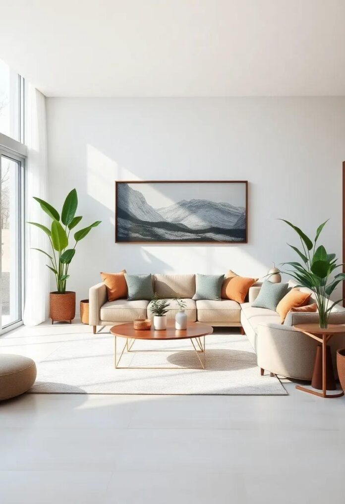 Elevate Your Living Room: Embracing Luxury with Plants and Natural Elements