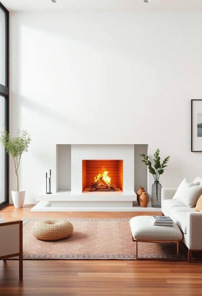 Transforming Small Spaces: The Charm of a White Fireplace in Your Living Room