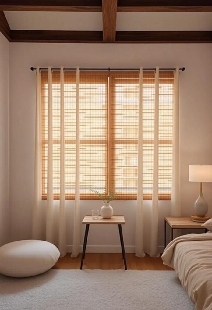 Transform Your Bedroom: Chic Curtain Ideas Featuring Bamboo Shades