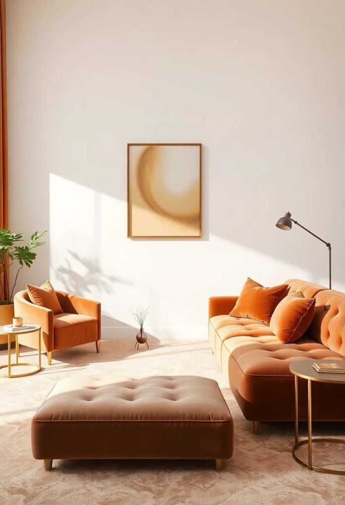 Elevate Your Space: Embracing Gold Accents with Luxurious Velvet Furniture