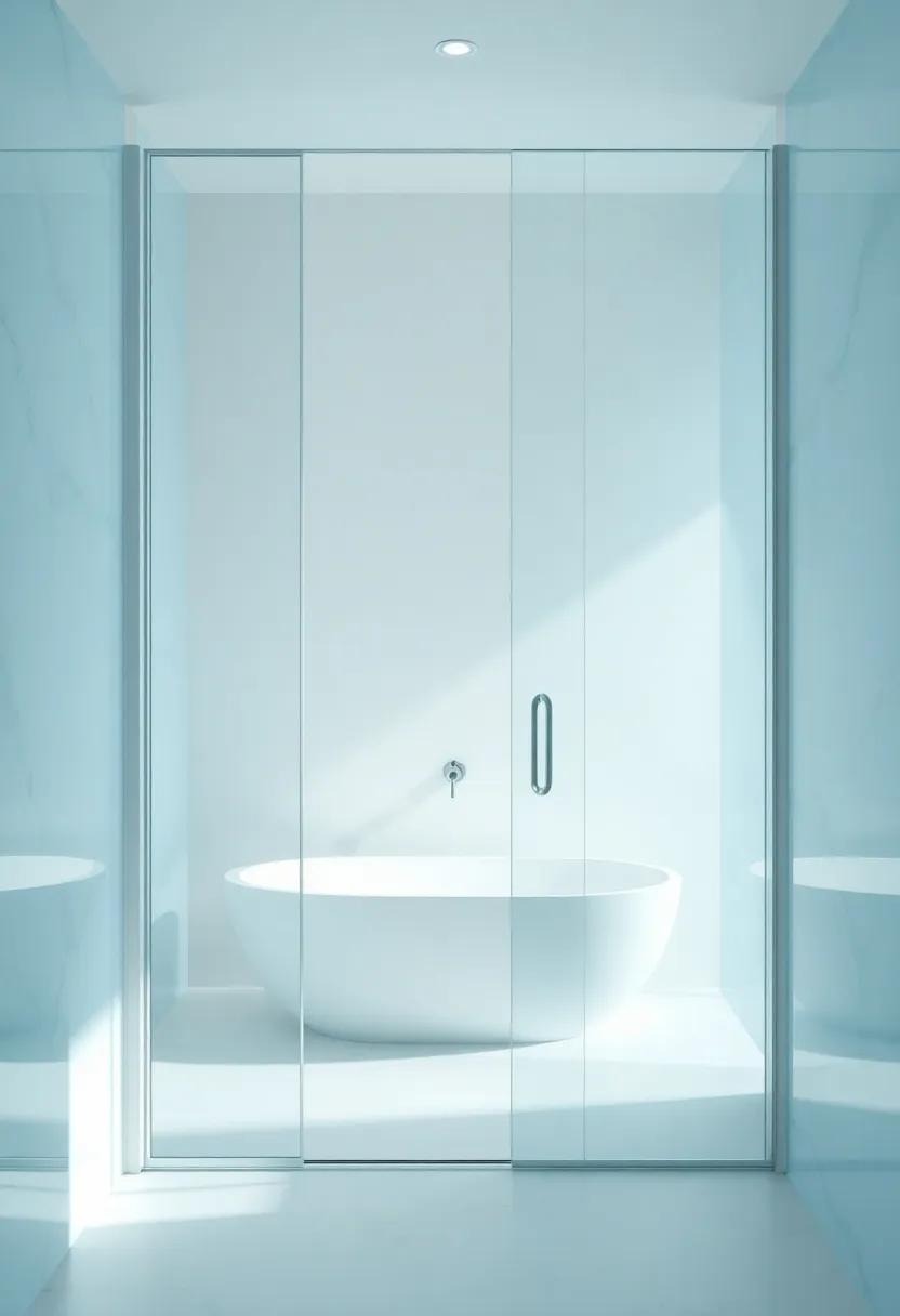 Translucent Textures: Crafting Chic Semi-transparent Bathroom Doors