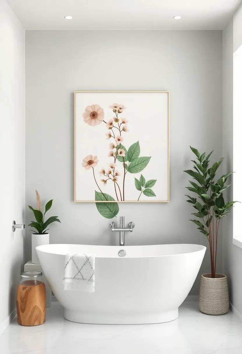 Infusing Nature with ‍Botanical Wall Art for a Refreshing Bathroom Experience