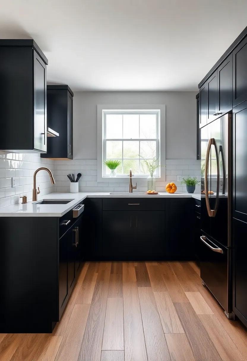 Choose‌ Unexpected Hardware: Select unique cabinet handles or pulls that stand out‍ against your black cabinets ⁣for⁢ added ​character