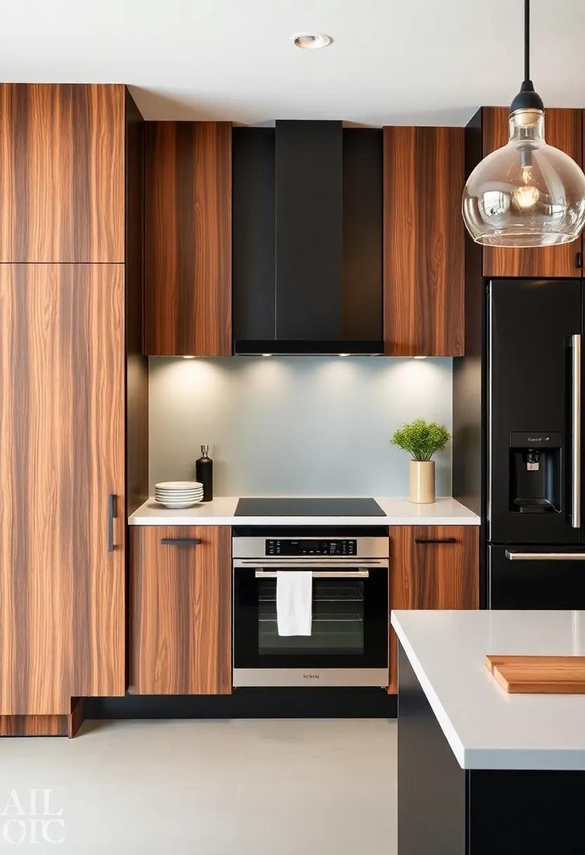 contrast with Rich Woods: Deep wood tones can beautifully contrast ‍with‌ black ​cabinetry,‌ adding warmth to your ⁢space
