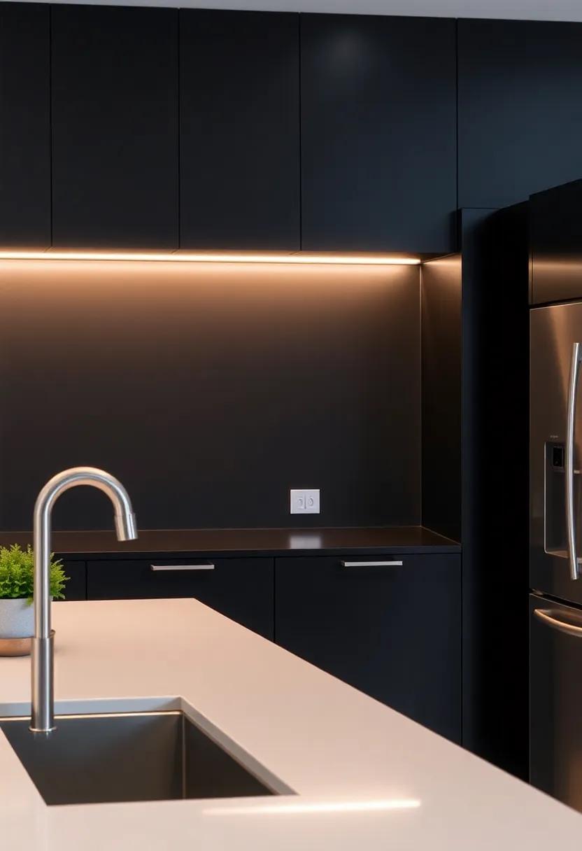 light It Up: ​Install ⁤under-cabinet ⁤lighting to create ‍a warm ambiance and highlight ⁤the ​sleek lines of your black ‌cabinets