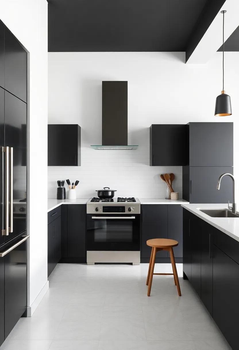 Go Minimalist: Keep your kitchen ⁢uncluttered and sleek with a minimalist ​approach ‌to‌ black⁤ cabinetry and⁢ accessories